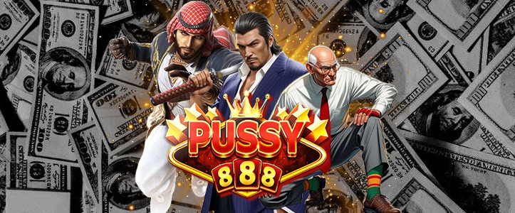 Pussy888 logo banner for mega888freecredit